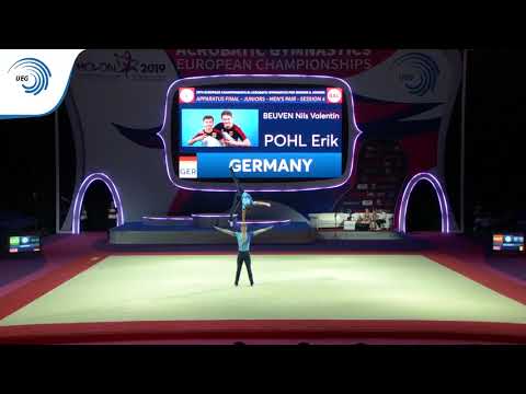 Nils BEUVEN & Erik POHL (GER) - 2019 Acro junior Europeans, balance final
