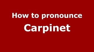 How to pronounce Cărpinet
