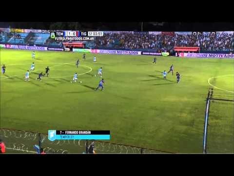 Gol de Brandán. Temperley 1 - Tigre 0. Fecha 4. Primera División 2015. FPT.
