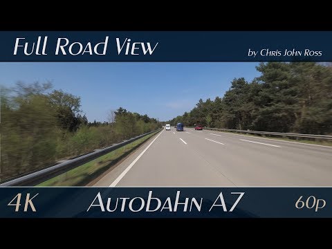 Autobahn (A7), Germany: Hannover - Hamburg / Dorfmark - Soltau - Lüneburger Heide Ost - 4K UHD Video