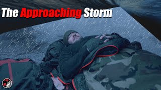 Heavy Rain Batters My Tarp - Storm Camping in the Remote Mountains