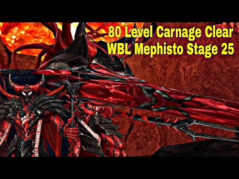 Carnage 80 Level Complete And WBL Mephisto Test With Rage - Marvel Future Fight