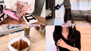 vlog | 6AMから始まる生産的な朝🌤️ | お気に入りカフェでブランチ☕️ | フィンランド食器開封🦢🫧 | ゆる手帳作り📖