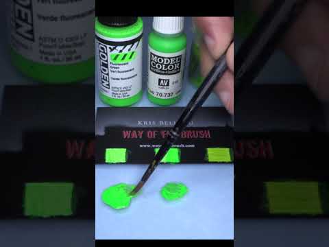 Fluorescent Green Paint Comparison Citadel Colour vs Vallejo vs Golden HighFlow #Shorts