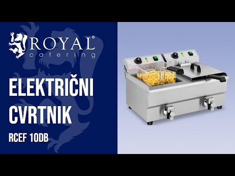 videoposnetek - Električni cvrtnik - 2 x 10 L - Odtočne pipe - 230 V