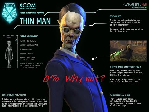 {XCOM : EW - Long War} - Thin Man hits an overwatch shot of an incredible 0%