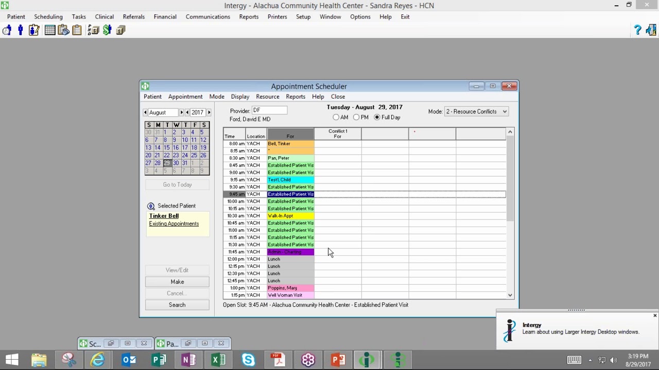 Intergy Appointment Scheduler Template Set Up