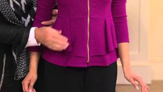 George Simonton Textured Knit Zip Front Peplum Jacket with Gabrielle Kerr