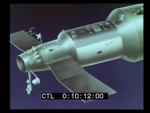 Rare footage of the Soviet Salyut 1 Space station module preparation