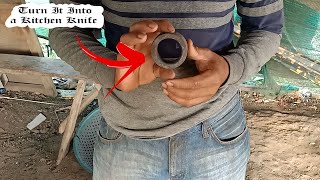 New Knife Making Videos/ Turning The Rusty INNER BEARING Into a very u