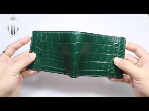Vintage green crocodile wallet | Luxury wallet for men