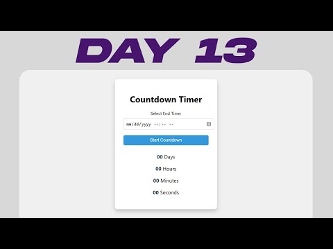 Create A Countdown Timer In Javascript Javascript Project Day 13
