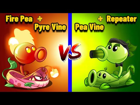 PvZ 2 | FIRE PEA & PYRE VINE vs REPEATER & PEA VINE | Who Will Win?