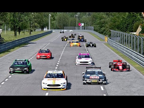 All F1 2O18 vs All DTM vs All Nascar Cars - Le Mans 24 Hours Circuit