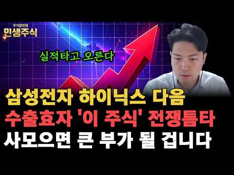 삼성전자 SK하이닉스 다음 실적타고 오를 수출효자 '이 주식' 전쟁 틈타 사모으면 큰 부가 될 겁니다 [인생주식]