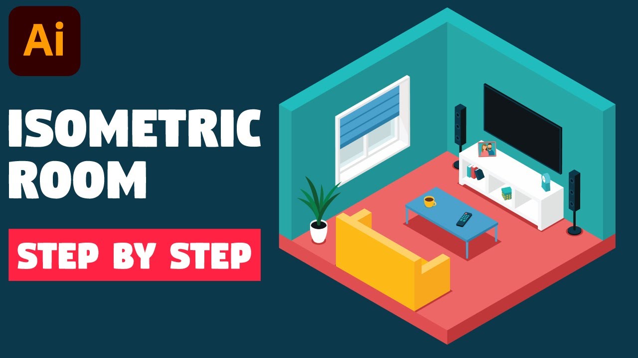Isometric room | Illustrator CC tutorial (STEP BY STEP)