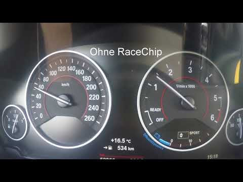 BMW 320d 190PS Beschleunigung mit RaceChip GTS Black Vergleich mit Serie