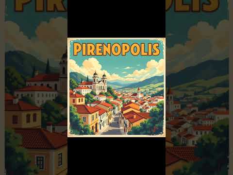 Pirenópolis, Goiás – Vintage Watercolour Colonial Town Poster #lsvart #Pirenopolis #Goias #Braz