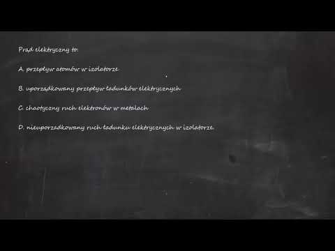 Prąd elektryczny to A. przepływ atomów w izolatorze B. uporządkowany przepływ ładunków elektrycznych