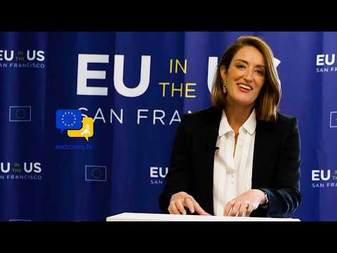 Video Thumbnail: 🇪🇺🇺🇸 Roberta Metsola in Silicon Valley — Europe’s Tech Future Meets AI, Trade & Innovation!