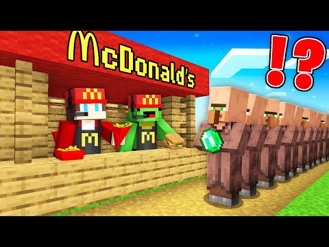 JJ and Mikey Surived 100 Days in MCDONALDS in Minecraft - Maizen