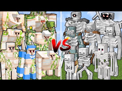 ALL MINECRAFT MUTANT GOLEMS vs ALL MINECRAFT MUTANT SKELETONS | Minecraft Mob Battle