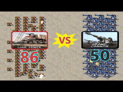 War Miners vs Grand Cannon - Same Cost - Red Alert 2