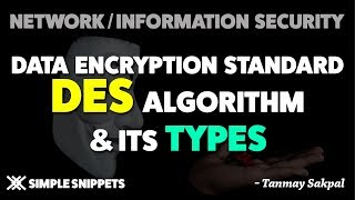 DES Algorithm (Data Encryption Standard algorithm) | Complete Working | Types - Double & Triple DES