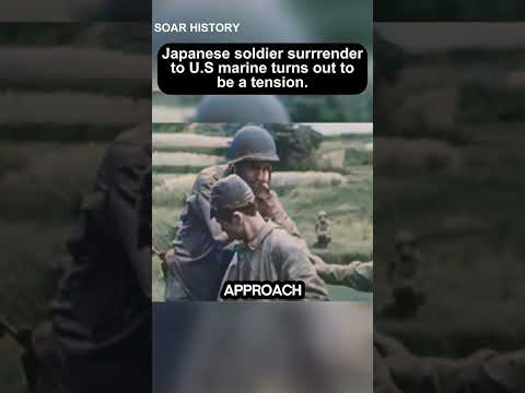 Okinawa Island:Japanese soldier surrender to US marine during ww2 #ww2 #history #military