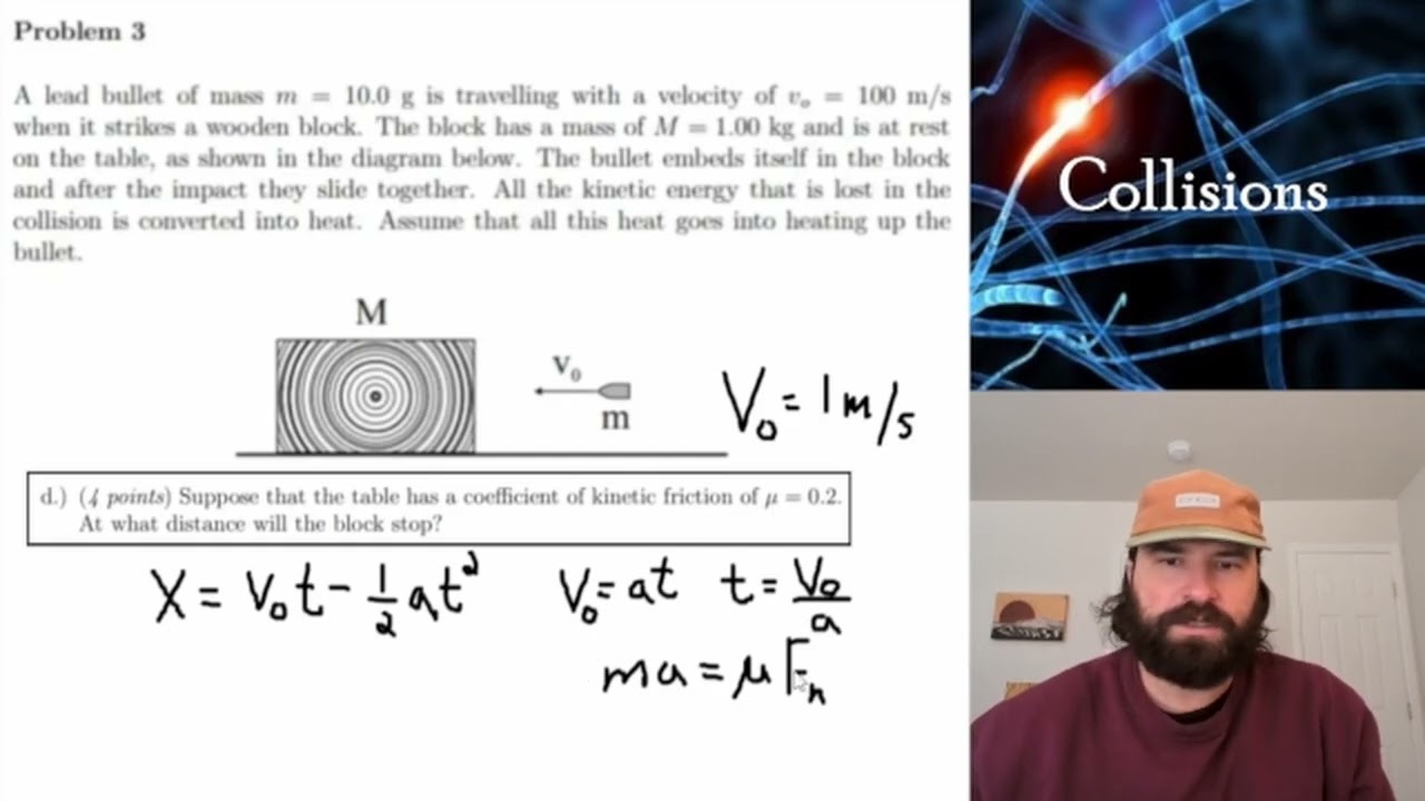 Princeton's Physics 101 final exam review: Collisions part D #physics #STEM #tutor
