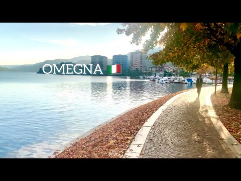 Omegna, Italy 🇮🇹 walking tour with natural sounds near lake Orta. Italian autumn 🍂 4K 60fps