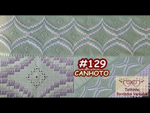 *129* PONTO ILHÓS DIAMANTE E PONTO CRIVO CANHOTO - Tathinha Bordados Variados