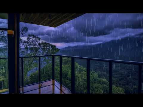 More Calm When Immersing in Balcony Ambience with Heavy Rain | yoga | sleeping