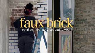 DIY Faux Brick Wall: Install, Removal & Move-Out Reset!