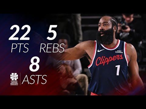 James Harden 22 pts 5 rebs 8 asts vs Wizards 25/26 season