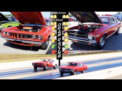 1971 Plymouth Cuda 440 vs 1968 Chevy Nova SS396 | PURE STOCK DRAG RACE