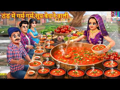 ठंड में गर्म गर्म सूप बेचने वाली | Hindi Kahani | Hindi Cartoon | Moral Stories |Hindi Story |Kahani