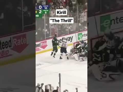 Kirill Kaprizov scores against the Blues