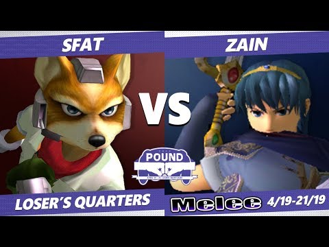 Pound 2019 SSBM - CLG SFAT (Fox) VS PG Zain (Marth) Smash Melee Loser's Quarterfinals