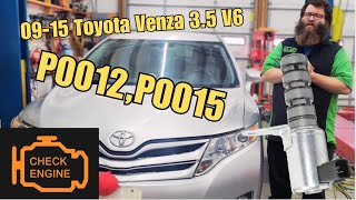 09-15 Toyota Venza 3.5 P0012 P0015 Check Engine Light. Oil Control Valve Replacement.