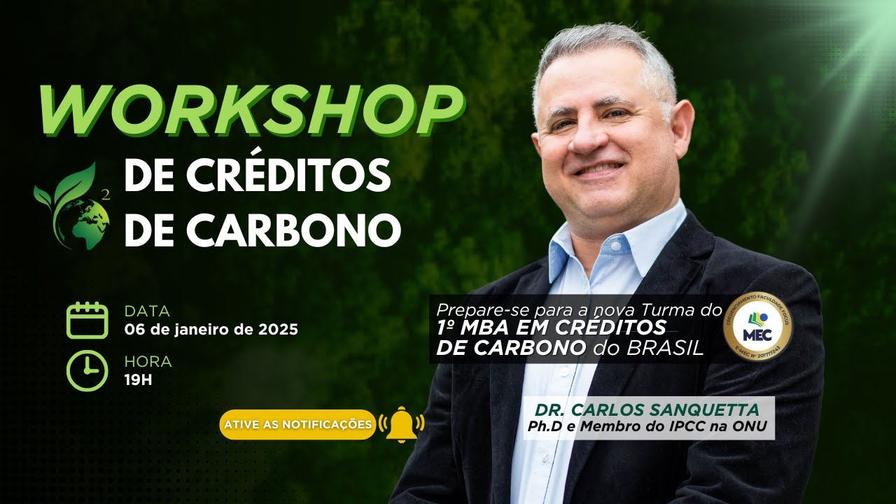 WORKSHOP AO VIVO DE CRÉDITOS DE CARBONO🌎🌱
