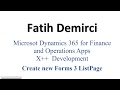 MsDyn365FO X++ Development :Book Store Managment 7, Create new Forms 3 ListaPage MsDyn365FO X++ Development :Book Store Managment 7, Create new Forms 3 ListaPage