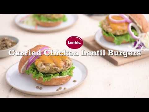 Curried Chicken Lentil Burgers