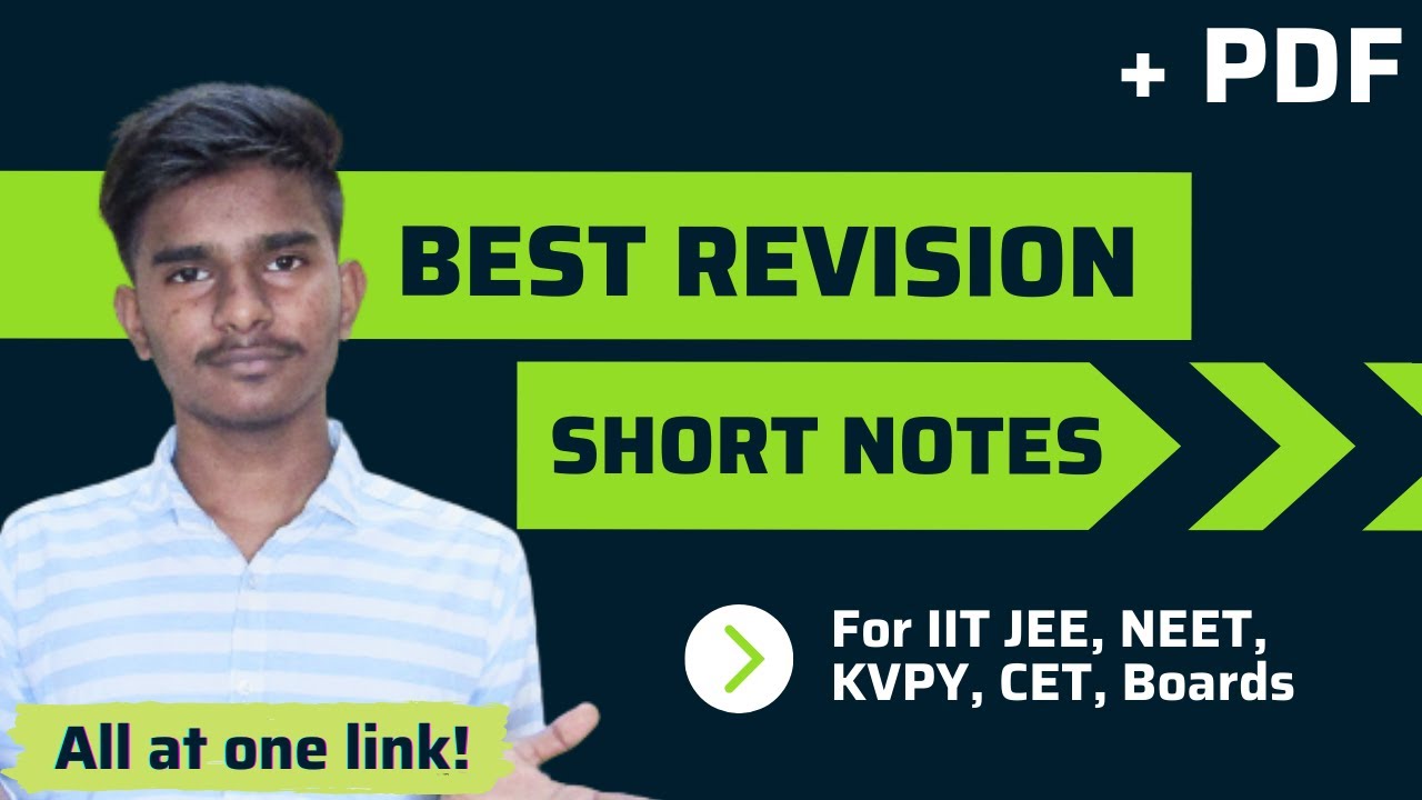 Best Short Notes for JEE Mains & Advanced, NEET, KVPY, MHTCET | SID Study Material | #shorts | PDF