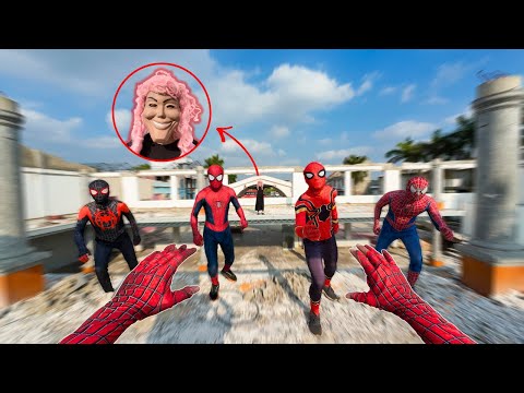 Team Spider-Man Escapes from the Serbian Dancing Lady in a Haunted House ( Horror Action POV )