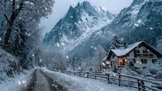 Freezing Cold Winter Walking Tour in Mont Blanc ❄️ Snowy Alpine Village