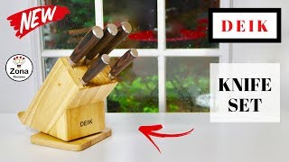 DEIK ❤️ 6 Piece Kitchen Knife Set With Wood Block - Review ✅