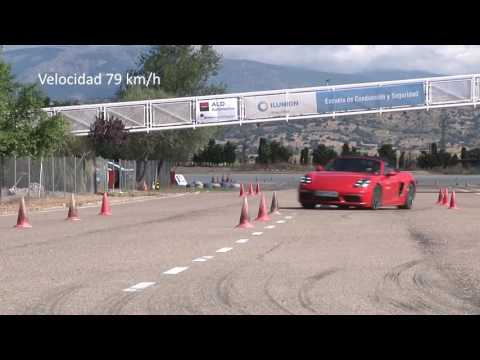 Porsche 718 Boxster S 2016. Maniobra de esquiva (moose test) y eslalon | km77.com