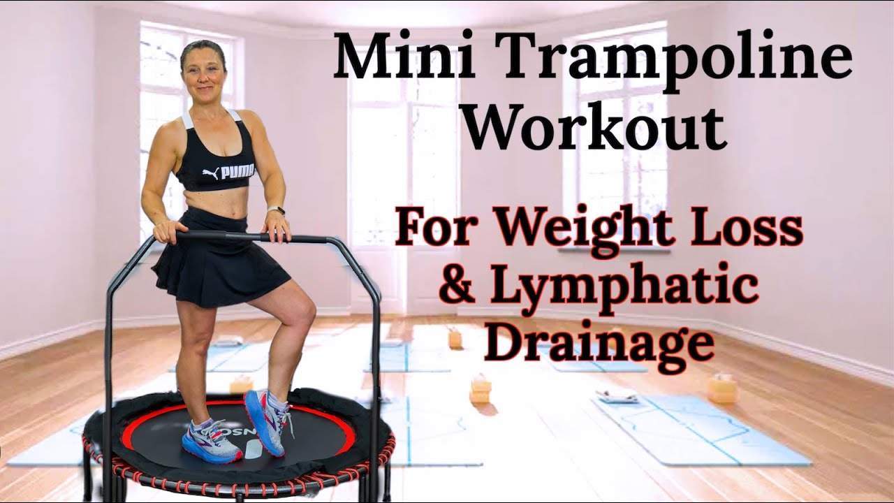 Rebounder Workout for Weight Loss. Low Impact Fat Burning Mini Trampoline Cardio Workout. 30 Minute