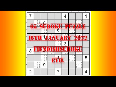 05 Sudoku Puzzle Fiendish   Evil  20220116